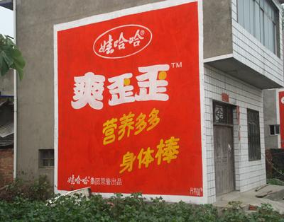 娃哈哈，2010年10月與娃哈哈公司接觸，他們多次派業務人員到公司考察，對鄉村刷墻廣告的用料，流程，后期保障作了詳細的詢問與記錄，2011年3月，我公司相關人員相繼與娃哈哈的大區經理進行了交流，初步達成合作意向。2011年5月就刷墻廣告與娃哈哈公司湖南，湖北達成了20萬平方米的協議。施工周期20天 