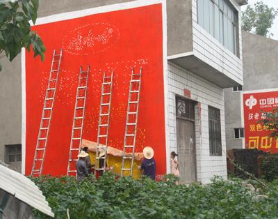 娃哈哈，2010年10月與娃哈哈公司接觸，他們多次派業務人員到公司考察，對鄉村刷墻廣告的用料，流程，后期保障作了詳細的詢問與記錄，2011年3月，我公司相關人員相繼與娃哈哈的大區經理進行了交流，初步達成合作意向。2011年5月就刷墻廣告與娃哈哈公司湖南，湖北達成了20萬平方米的協議。施工周期20天 